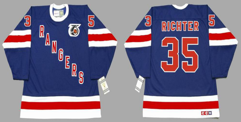 2019 Men New York Rangers 35 Richter blue style 2 CCM NHL jerseys